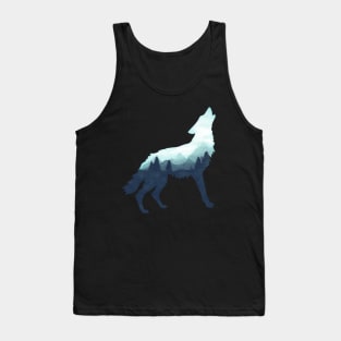 Dramabite Wolf Double Exposure Surreal Wildlife Animal Wolves Tank Top